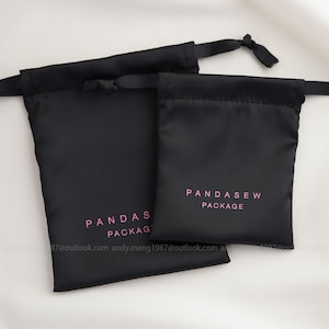 50pcs Dense silk satin textile drawstring bag custom pouch branded gift bags image 20