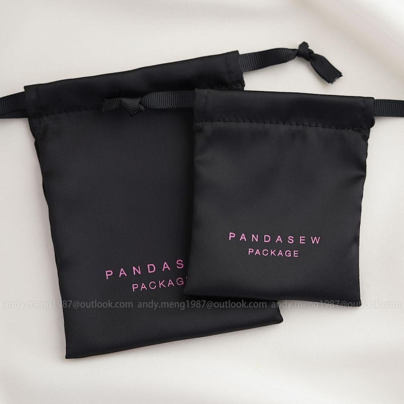 50pcs Dense silk satin textile drawstring bag custom pouch branded gift bags image 20