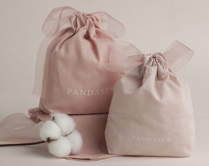 50pcs Personalized Bath Bombs Storage Bag Custom Drawstring Bags, Perfume Packaging, Flat Bottom Cotton Pouch, Chic Pouch Pink