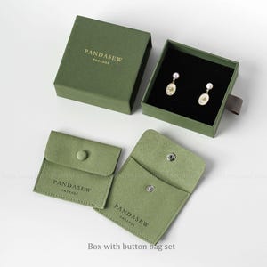 Custom Logo Jewelry Packaging Boxes, 50 pcs Drawer Paper Boxes With Sponge, Pouch Option Box with button bag