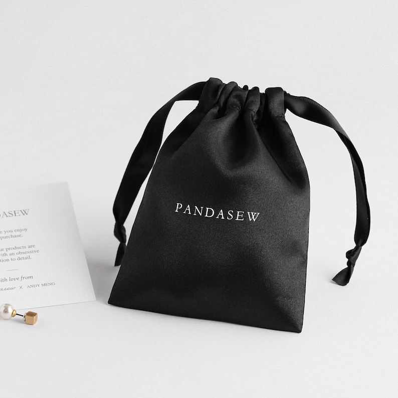 100pcs Black Satin Drawstring Bags Custom Dust Bags Jewelry Etsy