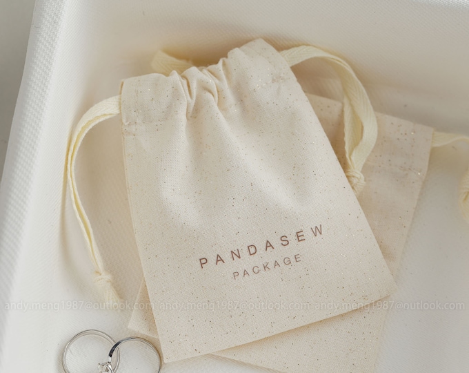 50 gold blink Jewelry Bag Custom Drawstring Bling Cotton Bag Jewelry Pouch Personalized LOGO Glitter Packaging Bags