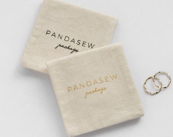 50 Jewelry bag Custom cotton bag jewelry pouch personalized LOGO name brand Sachet cosmetic gift earrings necklace packaging pouch bag