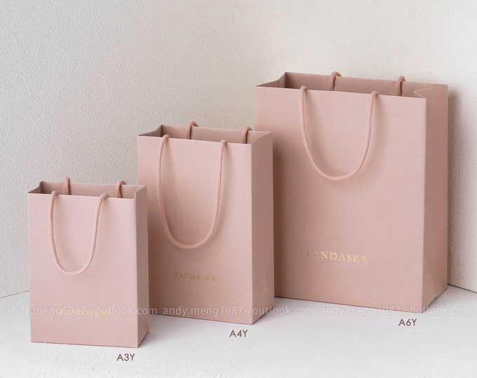 50pcs A3Y A4Y colorful paper bags custom jewelry package bag with Logo personalized logo shopping Paper Bag custom gift bags different sizes