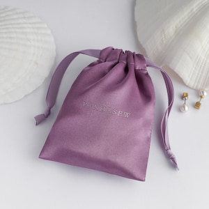 100pcs Purple Satin Drawstring Bags Custom Dust Bags Jewelry Package ...