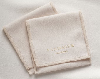 100pcs PandaSew personalized velvet Envelope bag logo print jewelry pouch bags custom jewellery packaging pouch ring Brooch bags bulk