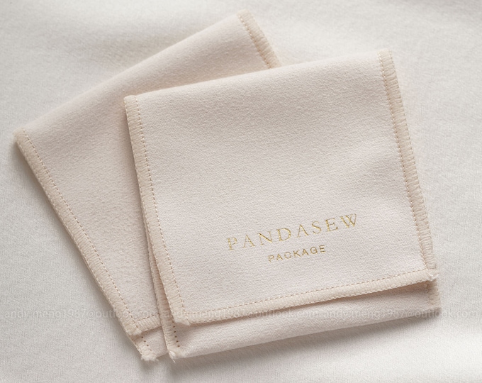 100pcs PandaSew personalized velvet Envelope bag logo print jewelry pouch bags custom jewellery packaging pouch ring Brooch bags bulk