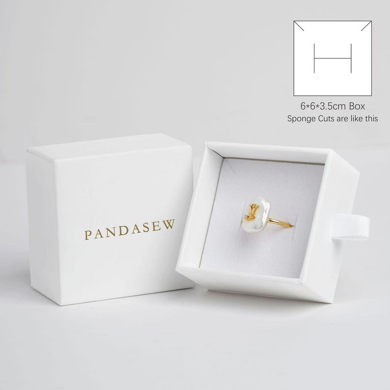 50 stuks 6*6*3,5 cm papieren doos op maat gemaakte ringdoos met gepersonaliseerd sponslogo White box& Sponge B
