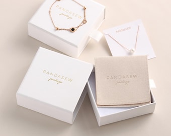 50pcs White Paper box custom jewelry box personalized logo packaging box necklace earrings package bulk drawer cardboard box