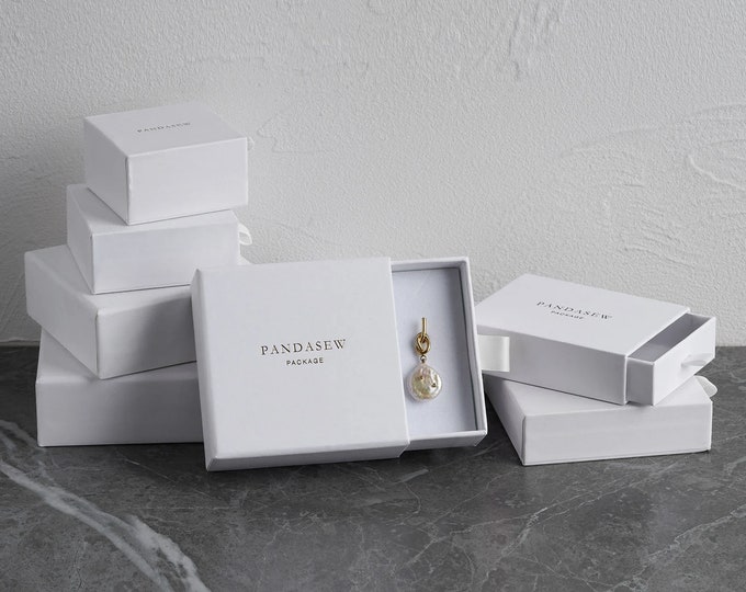 50pcs White Paper box custom jewelry box personalized logo packaging box necklace earrings package bulk drawer cardboard box