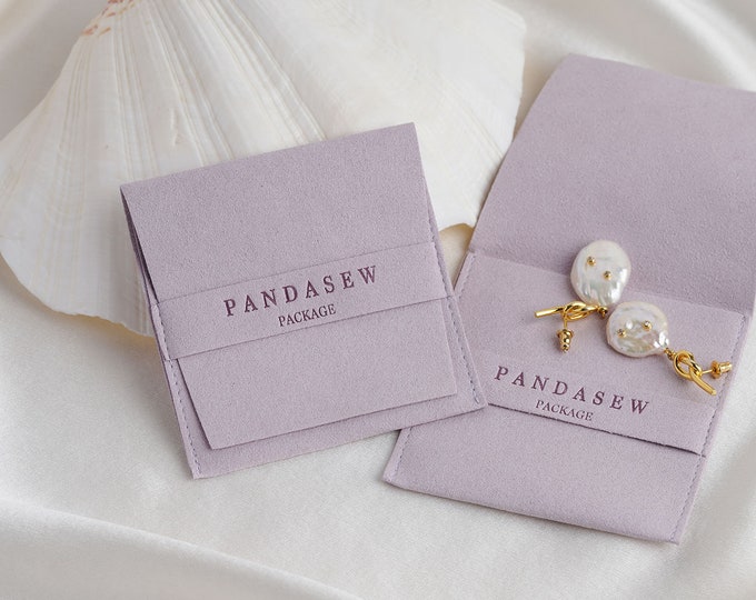50pcs Jewelry Pouch Custom Logo Wedding Favor Bags Eco-Friendly Jewelry Drawstring Bags Microfiber Necklace Jewelry Package Bags