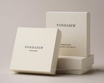 50pcs 9x9x3cm cream jewellery box print logo, including foam