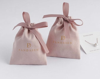 50pcs custom drawstring bags personalized logo print jewelry packaging bags pouches earring necklace bags flannel bags with more colors
