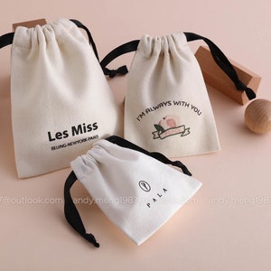 custom colors logo on cotton pouches