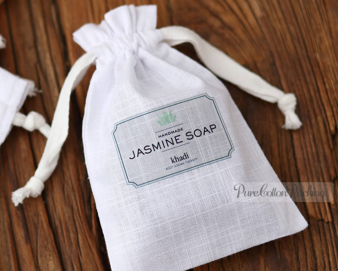 50 Personalized Logo Pure Cotton Muslin Bags Breathable Bags Thin Gift