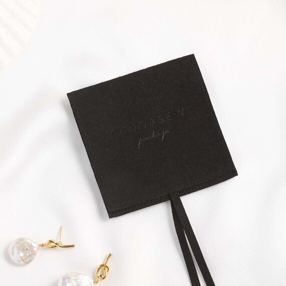 50pcs black custom jewelry pouch personalized logo envelope | Etsy