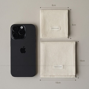 pandasew jewelry bag 8x8cm and 10x10cm comapre with phone, easy custom any size