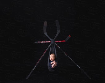 Newborn Digital Backdrop Hockey Sports Bauer CCM Hockey Sticks Puck