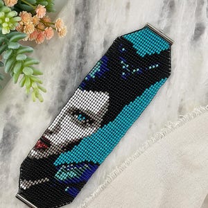 Maleficent Pärlvävstol Armband Mönster | Mörk Fe Manschett DIY (Digital Nedladdning)