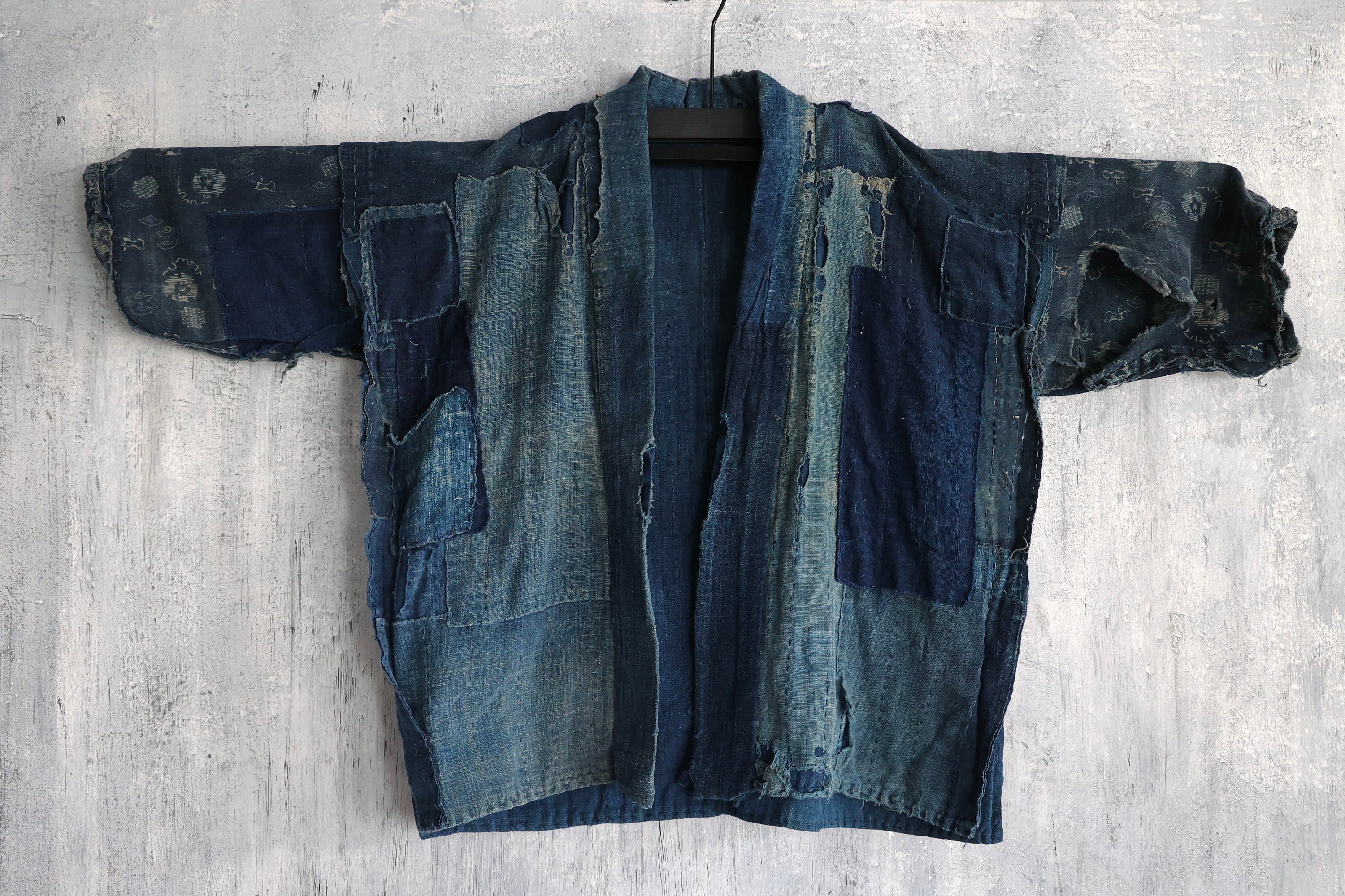 両面美しい襤褸　昭和初期　ボロ　らんる　boro　japan vintage s-l1200.jpg