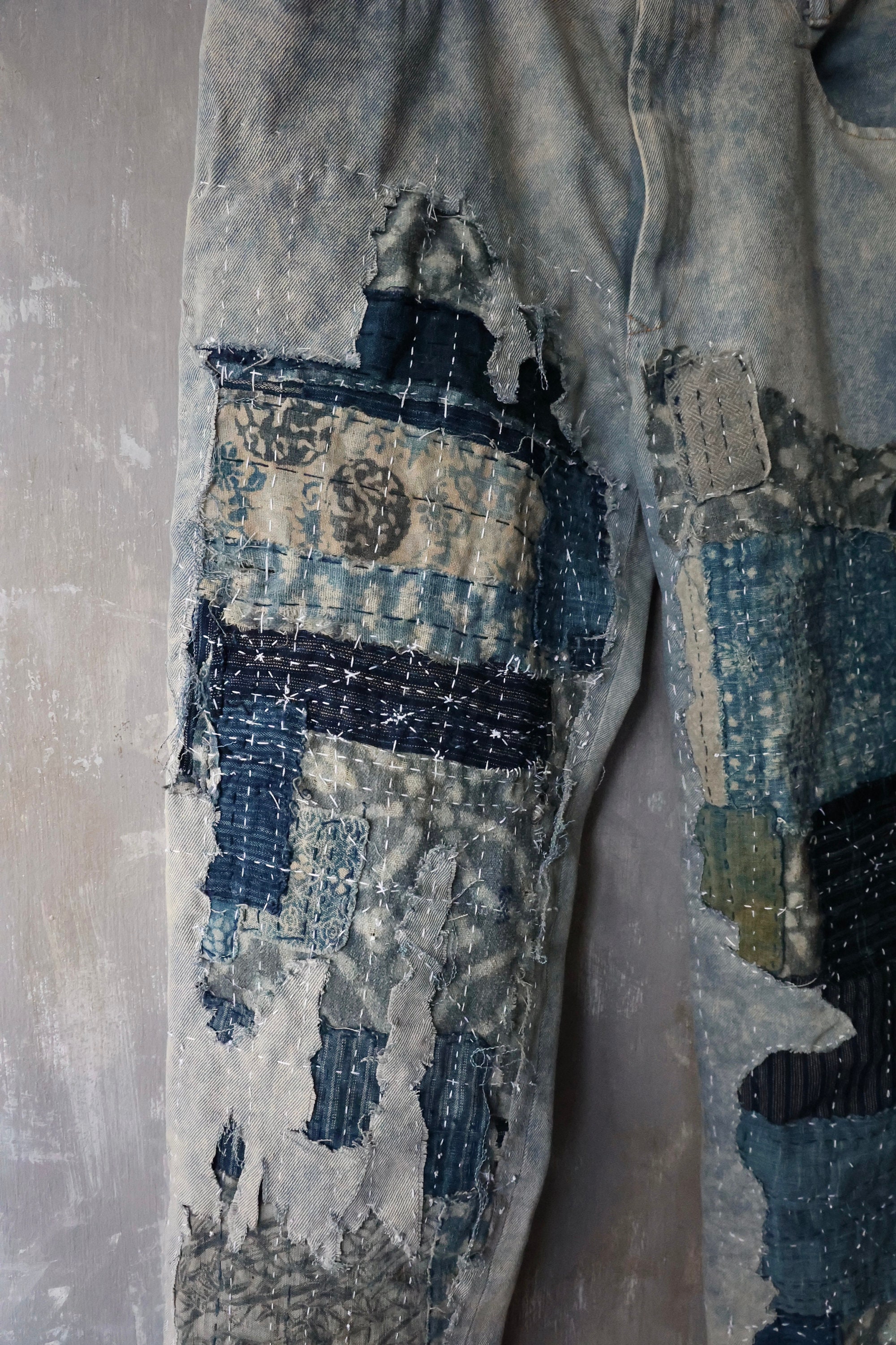 シルバートーン デニム ウォッシュ加工 ヴィンテージ調 nr7839 SOLD- New Denim Collection - Stoned Washed Denim Pants Hand