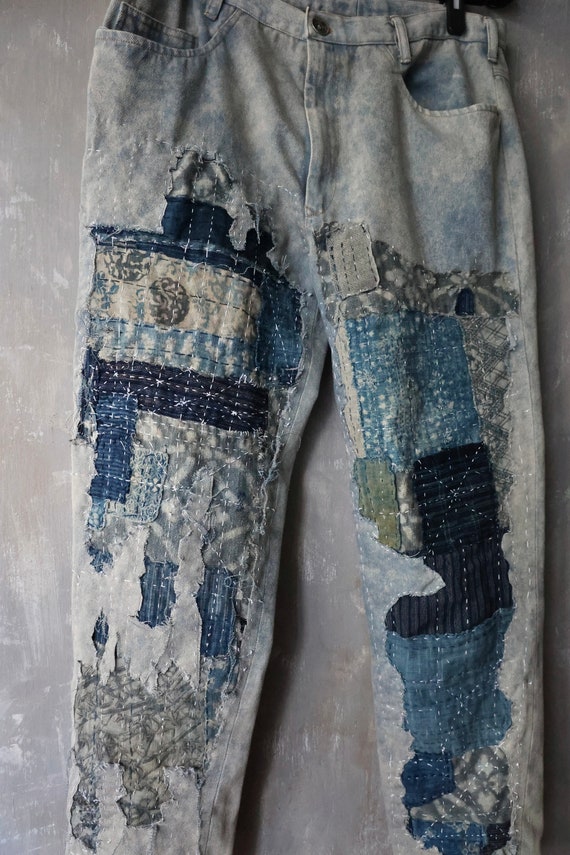 SOLD- New Denim Collection - Stoned Washed Denim Pants Hand