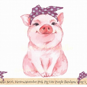 Download Pink Pig Bandana Clipart png Sublimation Design Graphic Digital Paper DIY Crafting Tumbler Card Boho Boutique T-Shirt Art Transfer