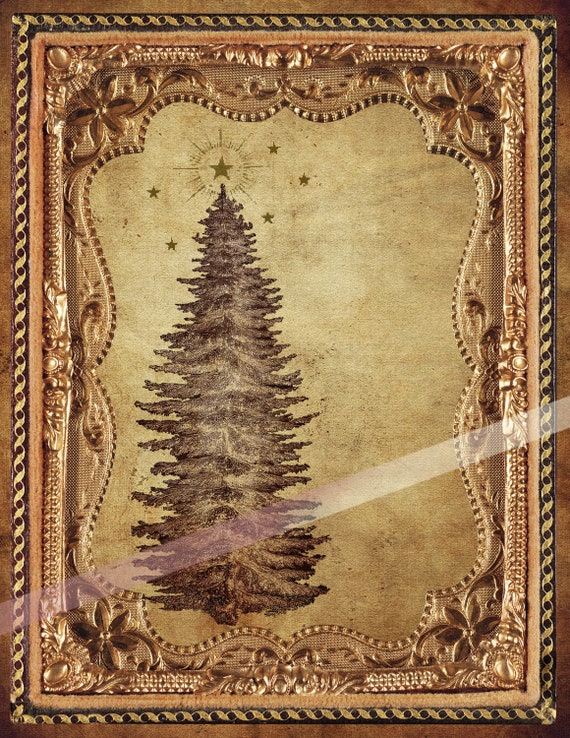 Download Christmas Tree Frame Music Antique Sublimation Etsy