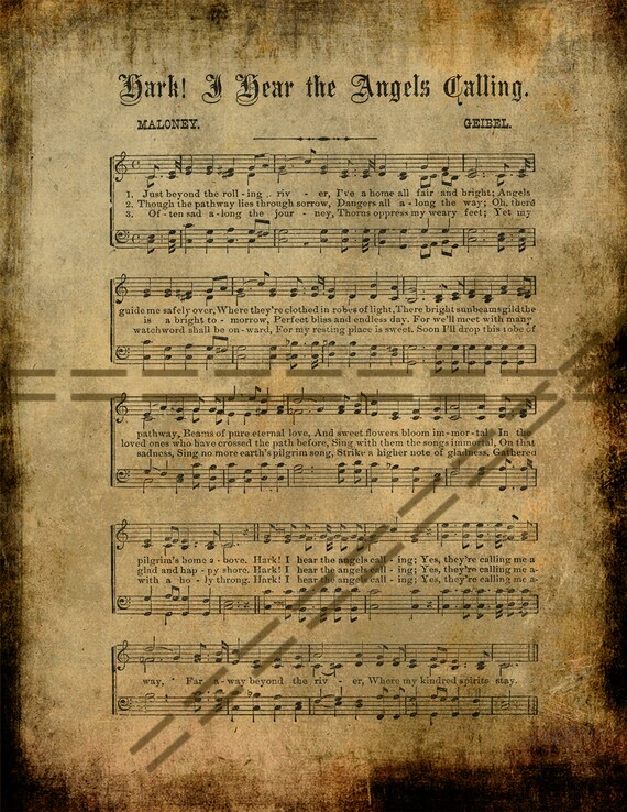 Download Download Vintage Christmas Old Music Paper Background Digital Etsy
