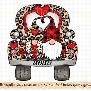 Download Valentinstag LKW Zwerge Leopard XOXO Sublimationsdesign Grafik Digitales Papier Clipart png DIY Karte Boutique Shirt Transfer 379