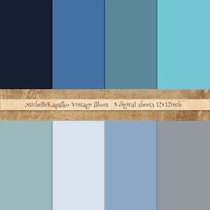 Download Blues Vintage Retro Blue Turquoise Aqua Grey Teal Solid Color Digital Paper Pack 12x12 Backgrounds Crafting DIY Card Labels P55
