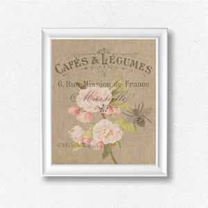Download French Roses Digital Poster 8x10 boho french typography french journal paper crafting wall art french provincial card poster CU PU