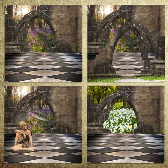 Download 4 Background Rooms Ancient Ruins Fantasy Fairy Fee Etsy