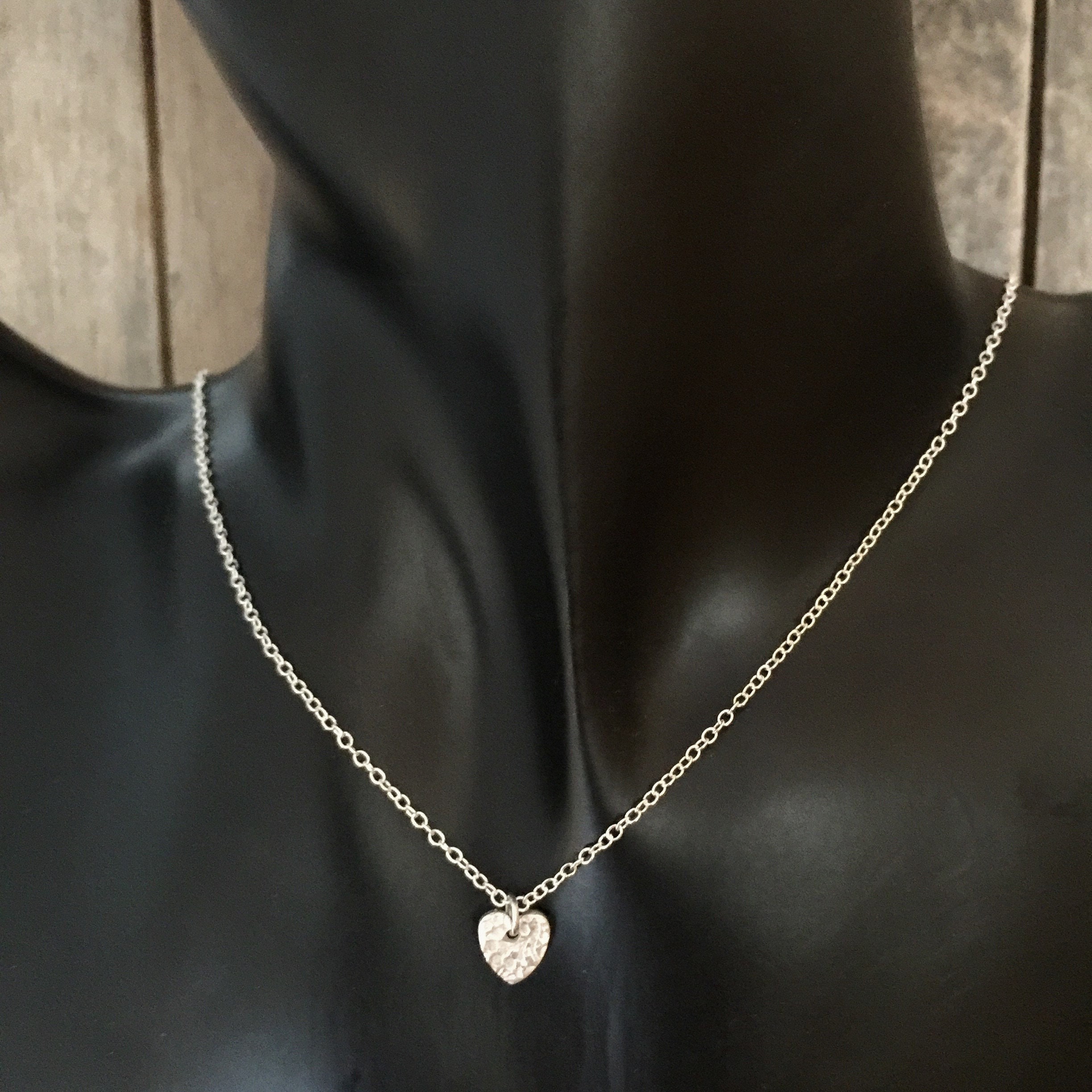 Silver necklace Dainty necklace Sterling silver necklace Heart Etsy
