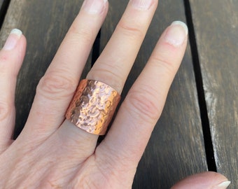 Statement ring for women Boho ring Copper ring Adjustable ring Boho Jewelry Thumb ring Open ring Bohemian ring 7th Anniversary Gift for her