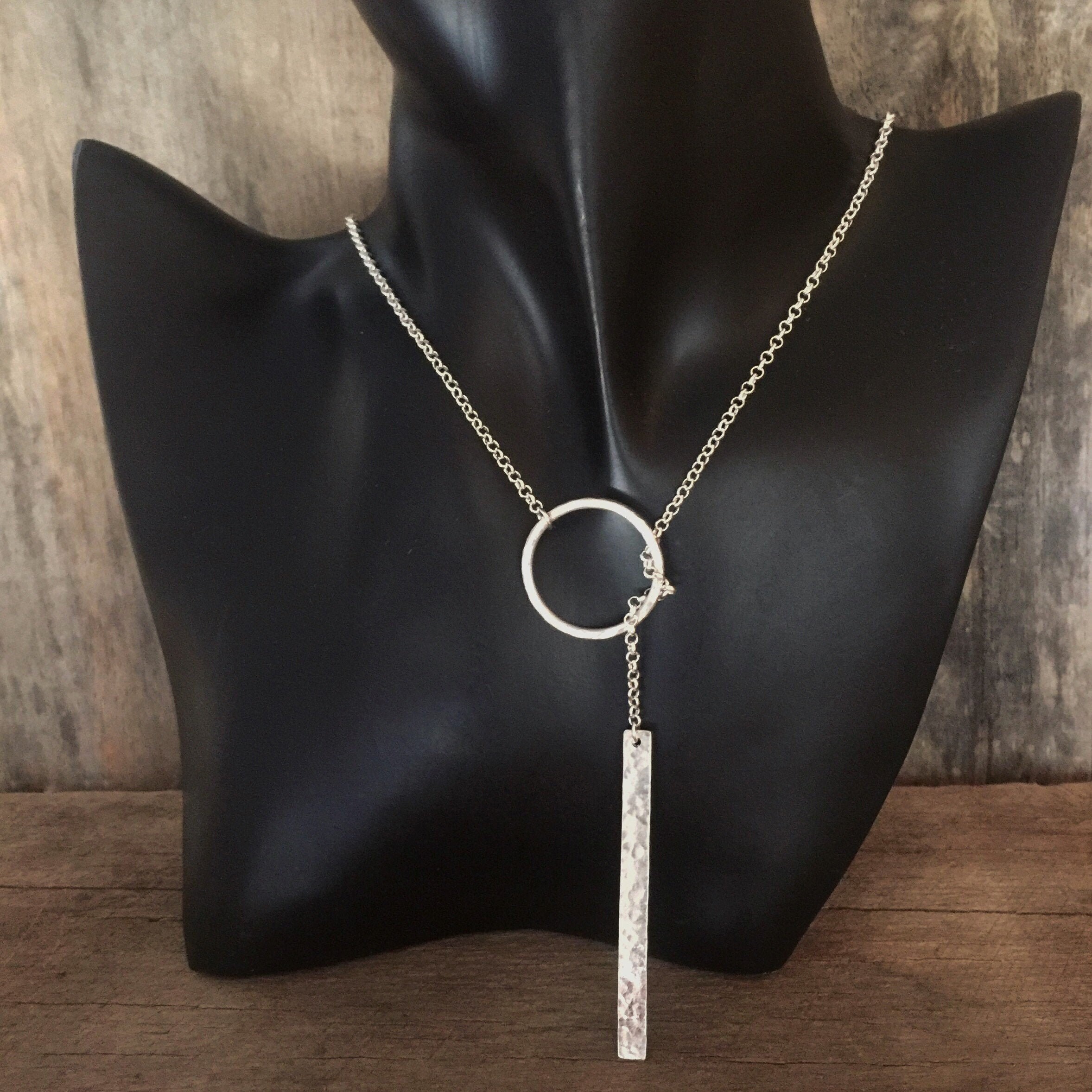 Silver necklace Lariat Necklace Sterling silver necklaces for Etsy