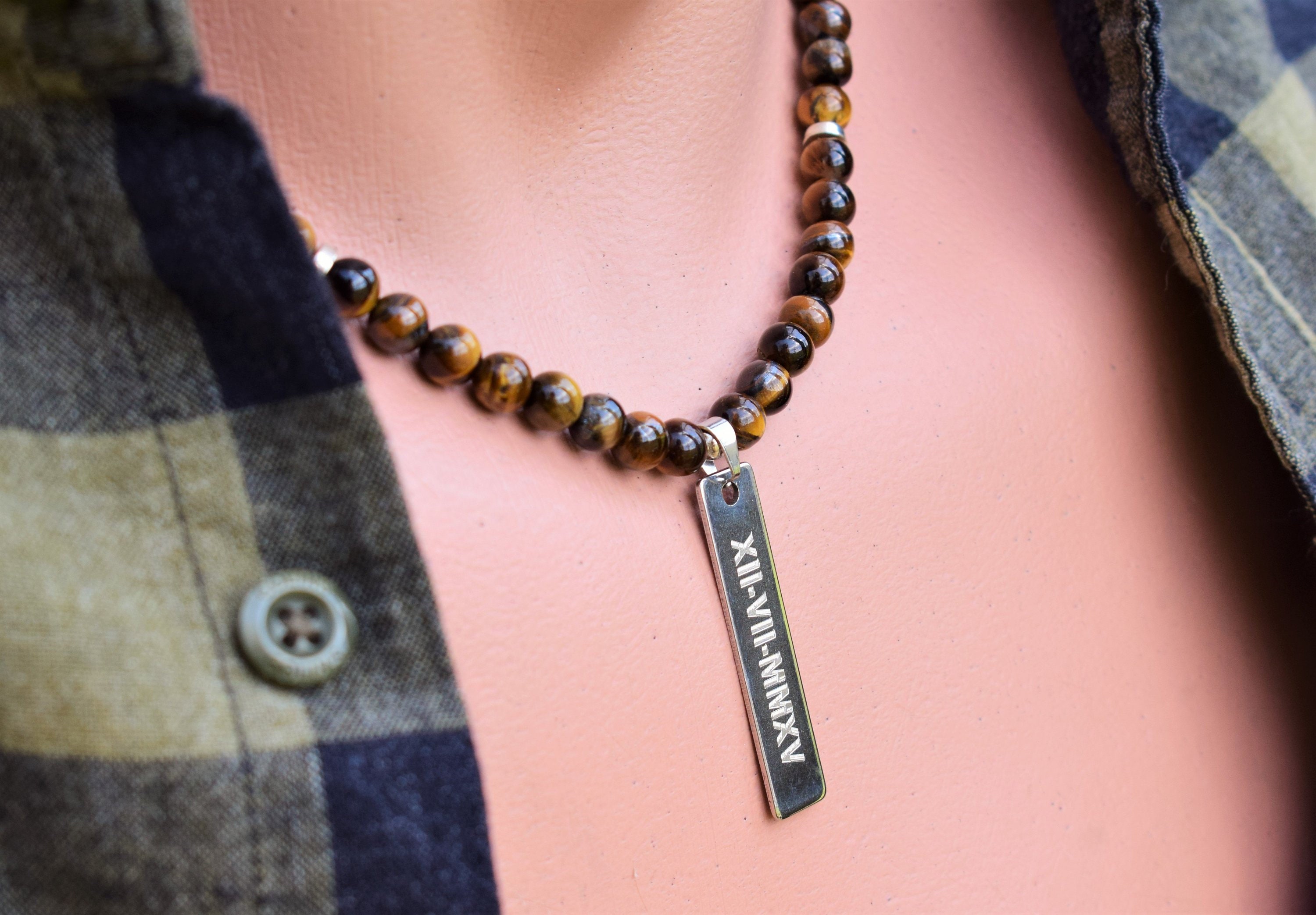 Custom bead necklace personalized birthday gift for boyfriend Etsy