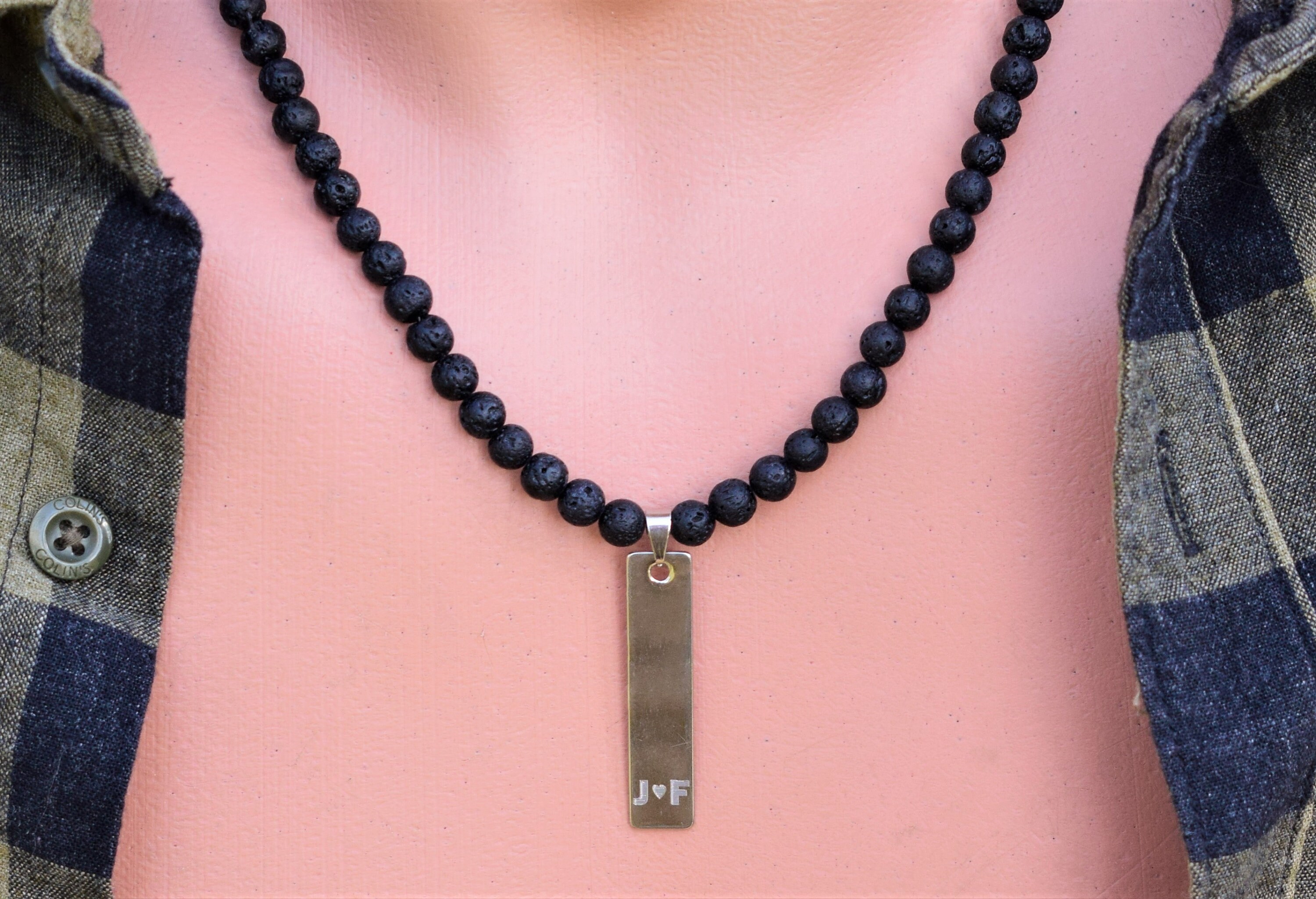 Men's personalized necklace men engraved necklace Etsy