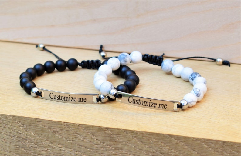 Couples adjustable bracelet matching bracelets couple bead Etsy