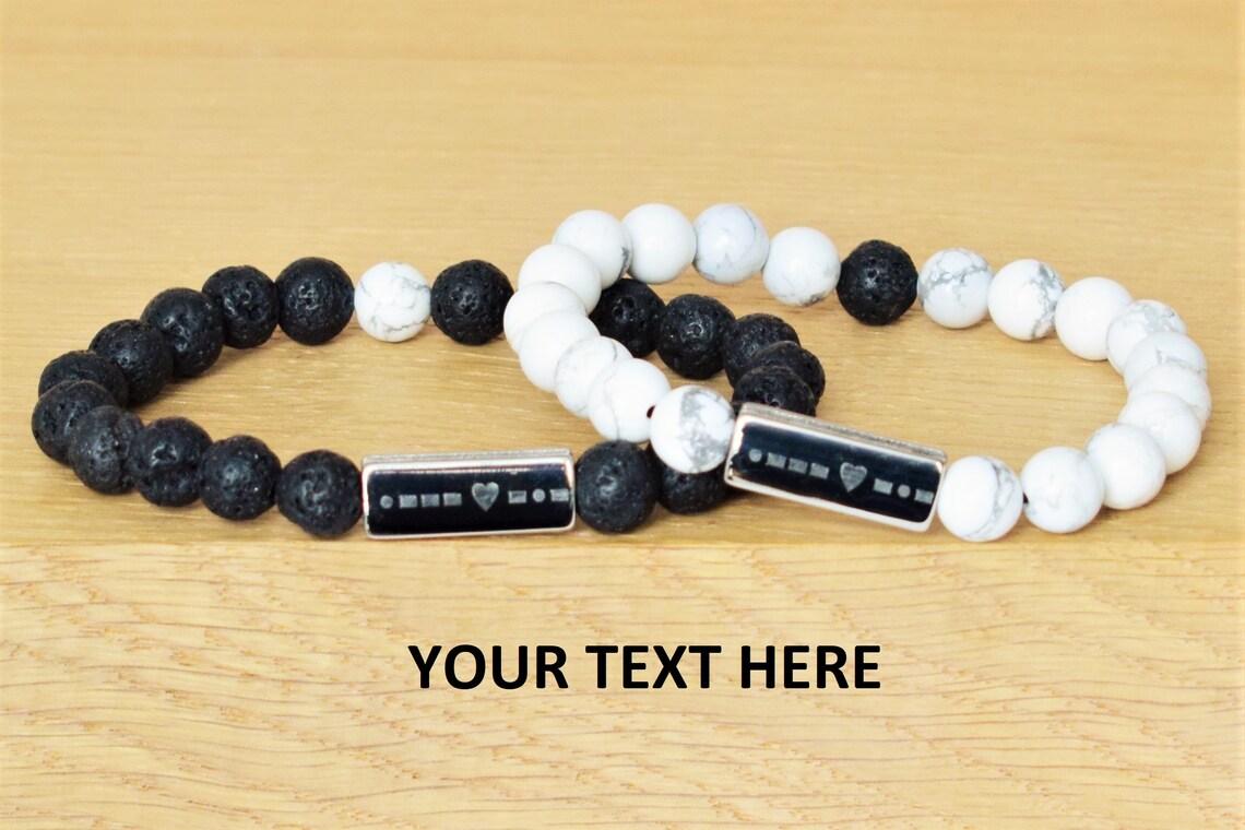 Personalized bracelets for boyfriend girlfriend her him men Etsy