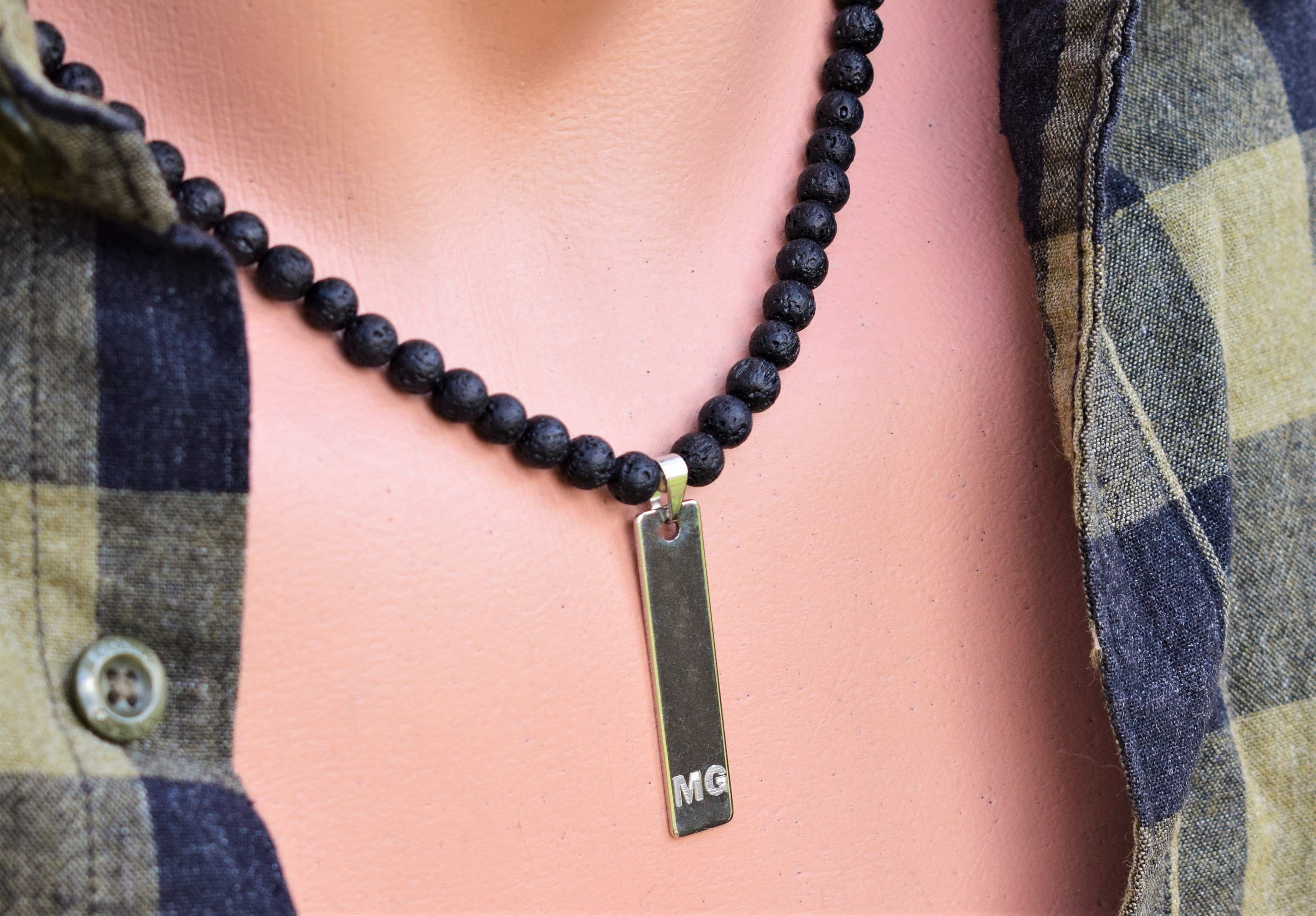 Men's personalized necklace men engraved necklace Etsy