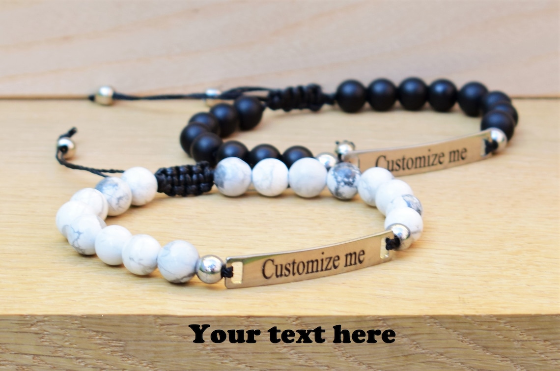 Couples adjustable bracelet matching bracelets couple bead Etsy