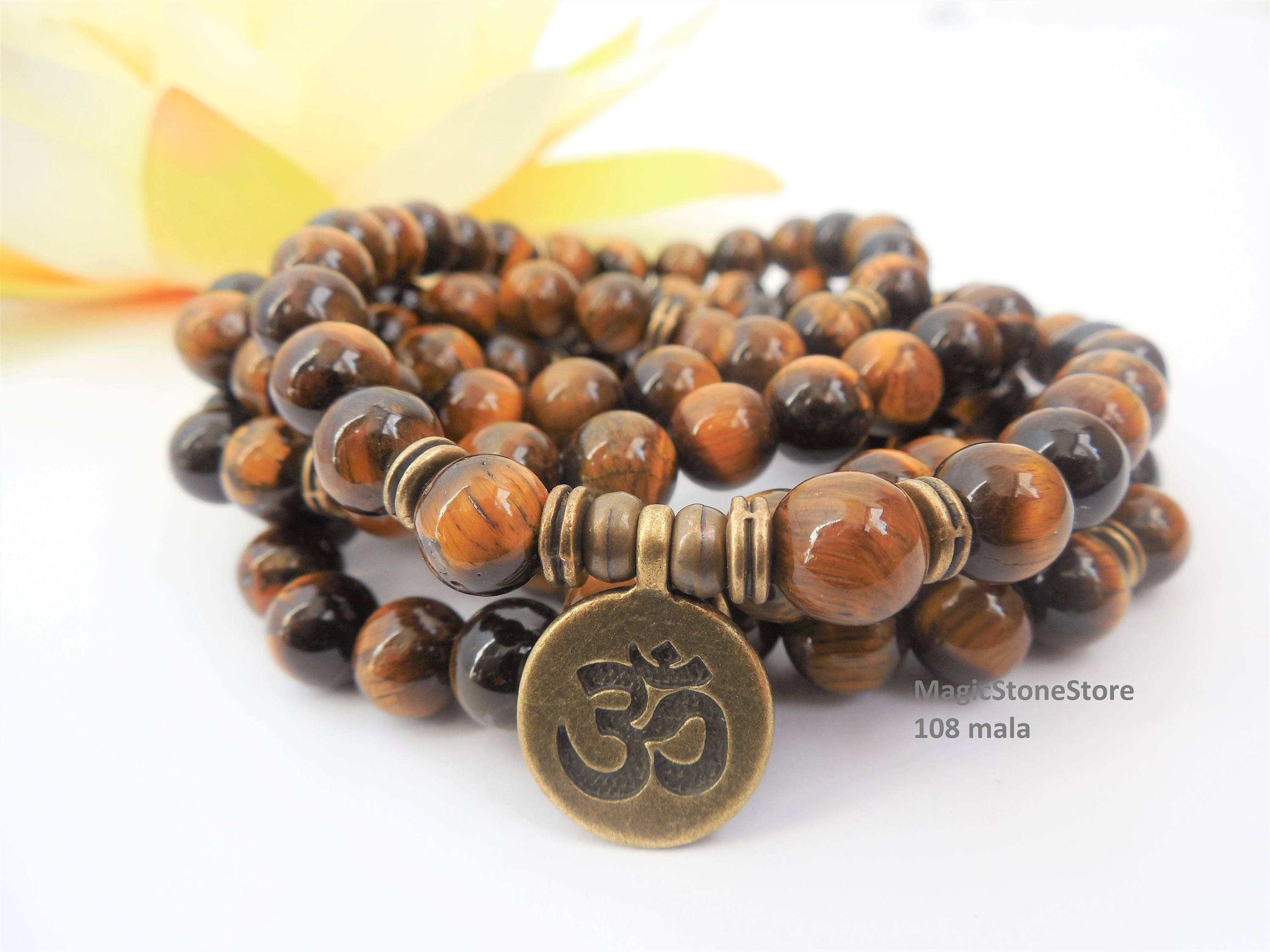 Mens mala beads mens mala necklace tigers eye mala 108 prayer Etsy