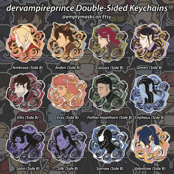 dervampireprince Flower Portraits - Double-Sided Acrylic Keychains [ PREORDER ]