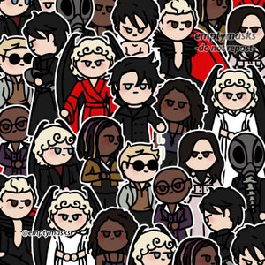 The Sandman Chibi Stickers - Dream / Morpheus, The Corinthian, Lucifer, Death, Desire, Johanna Constantine, Rose Walker, Lucienne