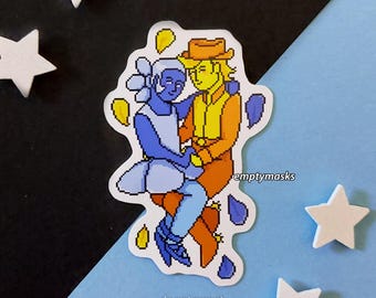 Deltarune Pixel Cuddles Stickers - Blue, Yellow, Blellow