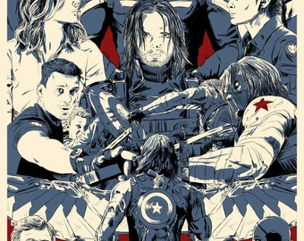 Captain America The Winter Soldier, Marvel, Avengers - A4 Print / Poster