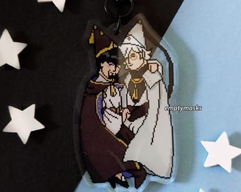 Witch Hat Atelier Pixel Cuddles Keychain - Qifrey, Olruggio, OruFrey