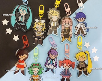 VSynths Keychains - Vocaloid, Utauloid, Hatsune Miku, Kagamine Rin, Len, Megurine Luka, Kaito, Meiko, Gumi, Gakupo, Kasane Teto, Akita Neru