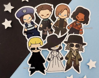 Resident Evil Pixel Chibi Stickers - Jill Valentine, Chris Redfield, Leon Kennedy, Luis Serra, Albert Wesker, Lady Dimitrescu, Heisenberg